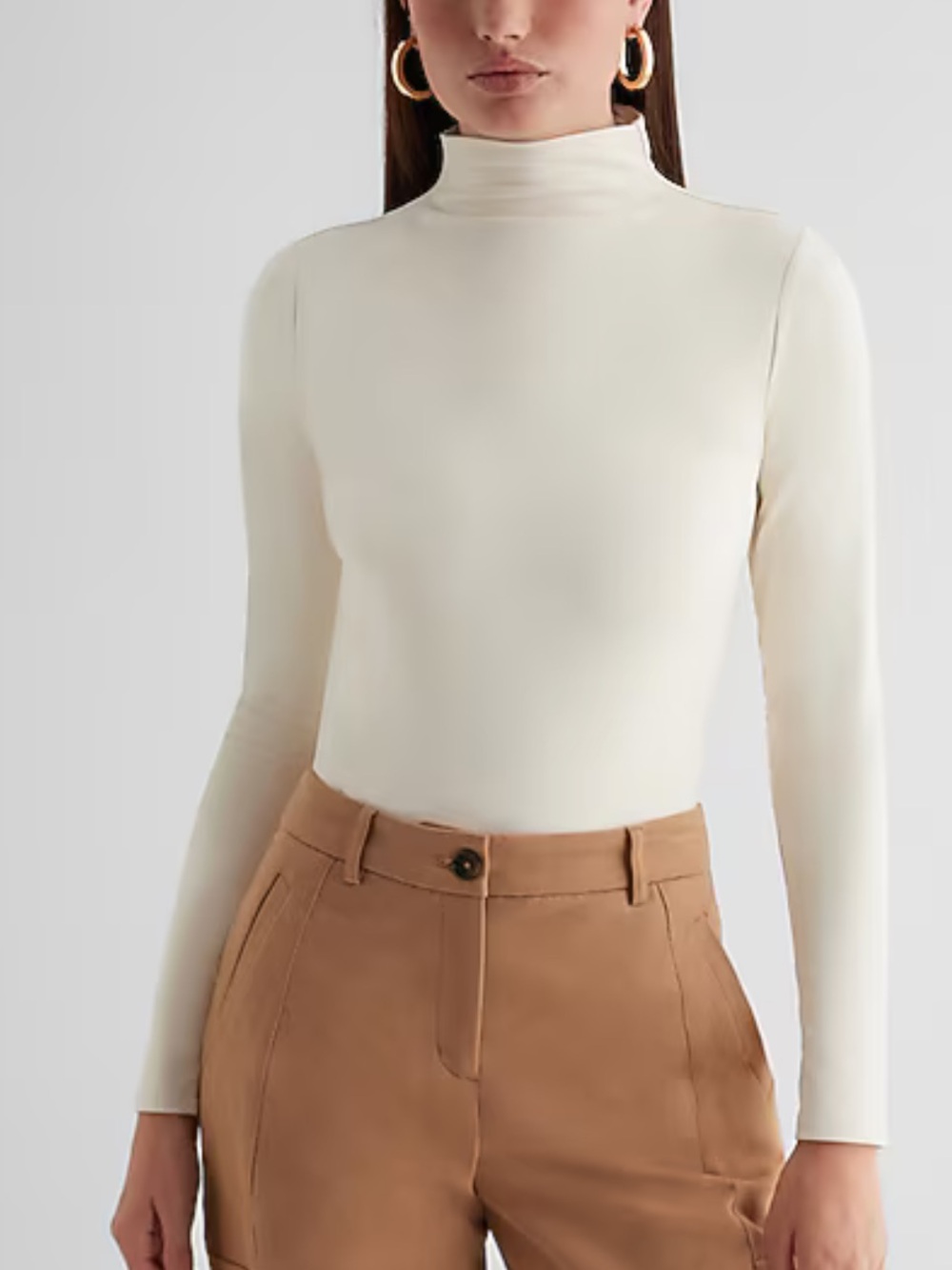 Express Mock Neck Long Sleeve Bodysuit